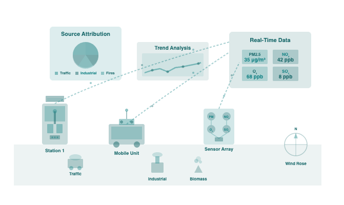 Air Quality Monitoring and Pollutant Source Identification
